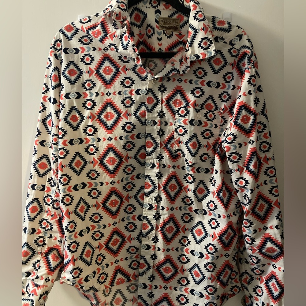 Aztec pattern button up